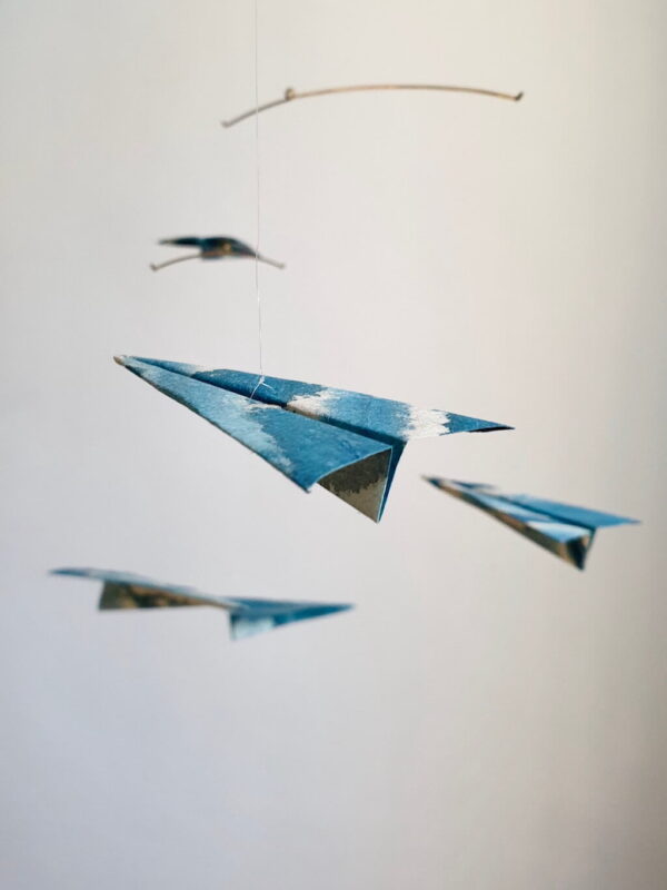 Blue paper planes