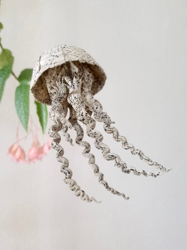 A white origami jellyfish